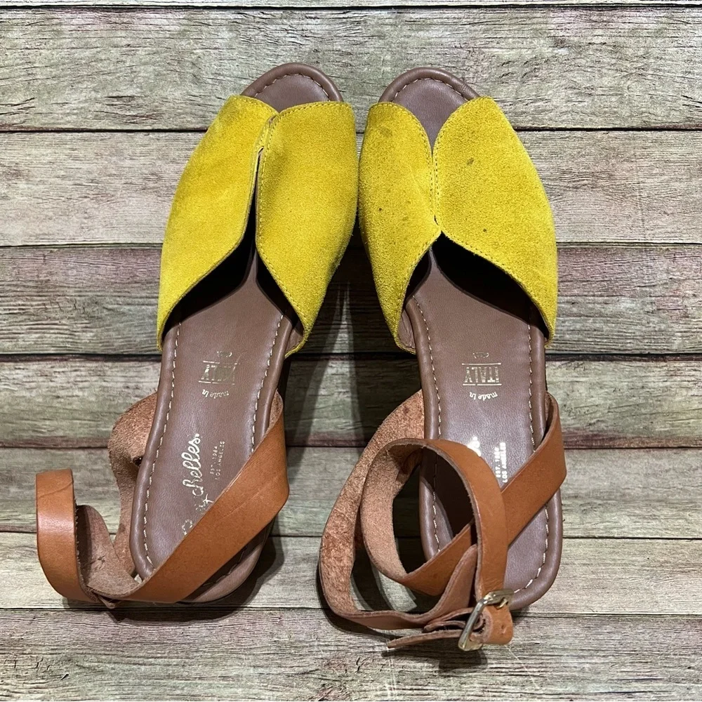 Seychelles Yellow Suede Revolve Laugh More Platform Sandals